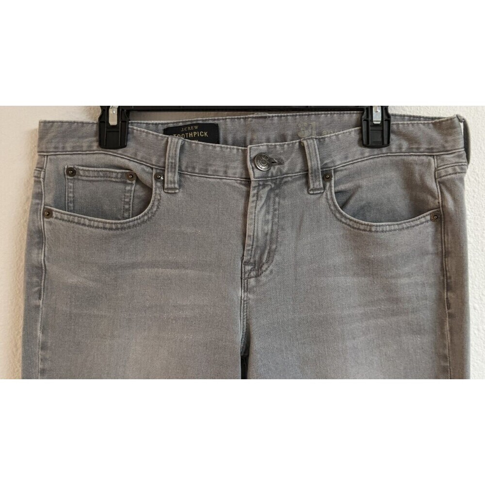 Women's J. Crew Grey Smoke Wash Toothpick Ankle Jeans Size 31 X 28 - Picture 4 of 11